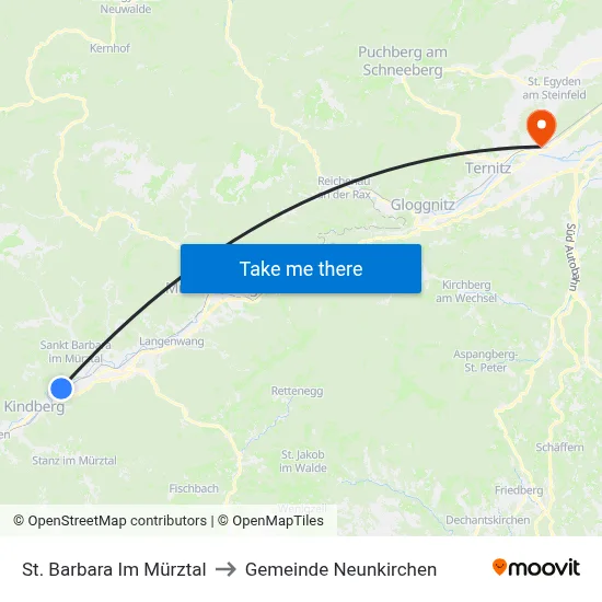 St. Barbara Im Mürztal to Gemeinde Neunkirchen map