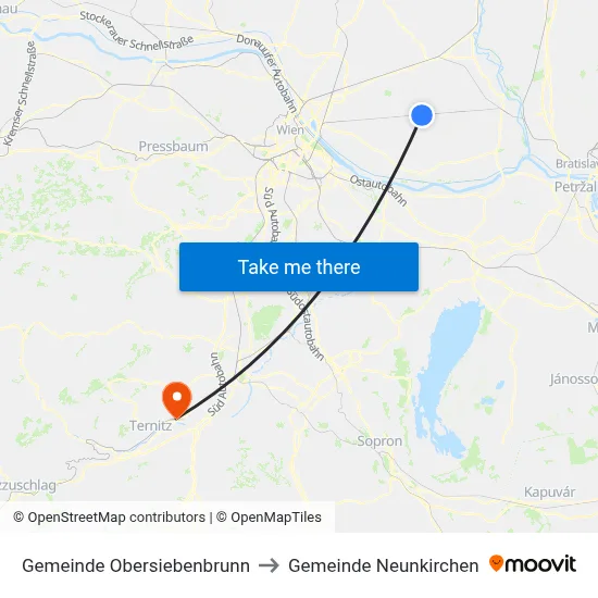 Gemeinde Obersiebenbrunn to Gemeinde Neunkirchen map