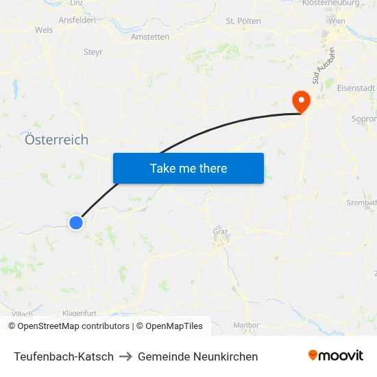 Teufenbach-Katsch to Gemeinde Neunkirchen map