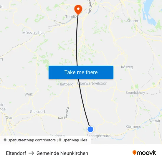 Eltendorf to Gemeinde Neunkirchen map