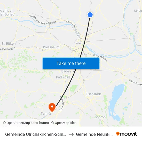 Gemeinde Ulrichskirchen-Schleinbach to Gemeinde Neunkirchen map