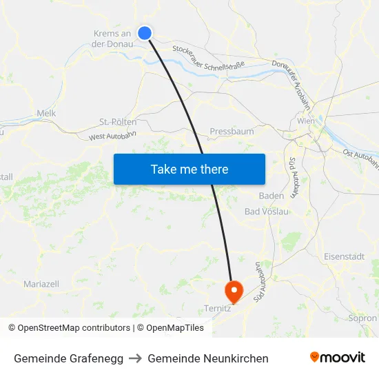 Gemeinde Grafenegg to Gemeinde Neunkirchen map