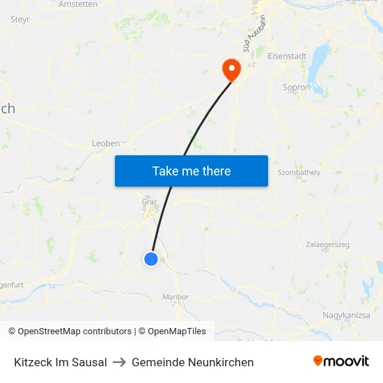 Kitzeck Im Sausal to Gemeinde Neunkirchen map