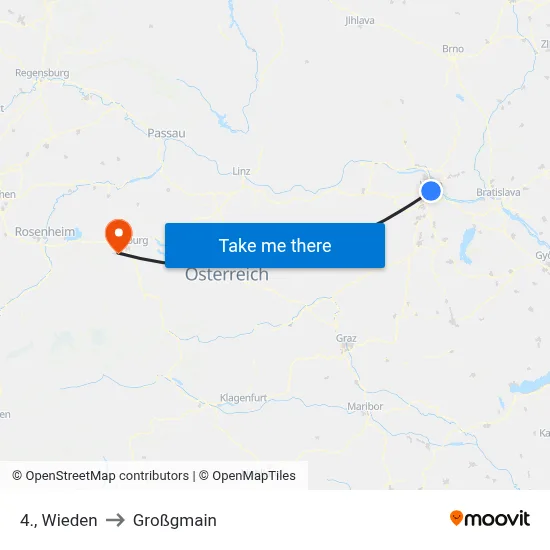 4., Wieden to Großgmain map