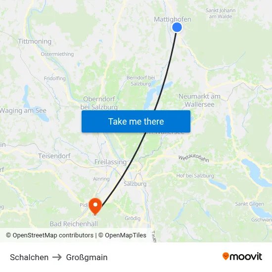 Schalchen to Großgmain map
