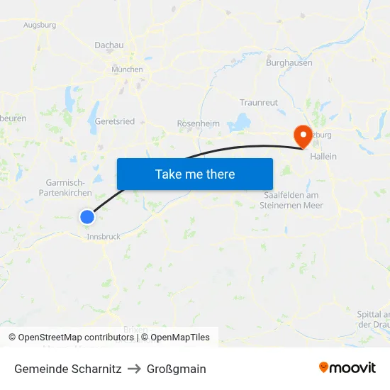 Gemeinde Scharnitz to Großgmain map