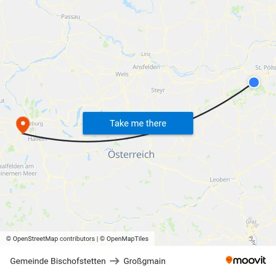 Gemeinde Bischofstetten to Großgmain map