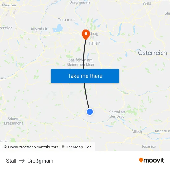 Stall to Großgmain map