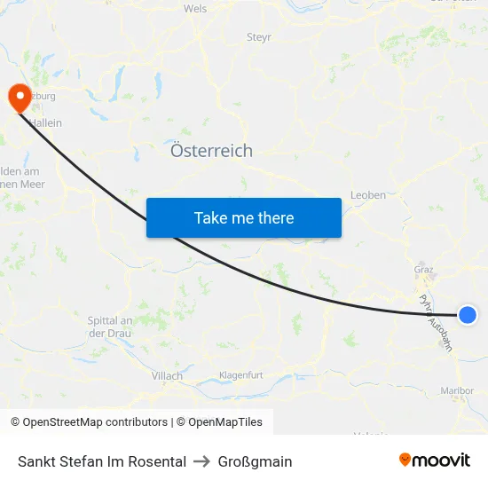 Sankt Stefan Im Rosental to Großgmain map
