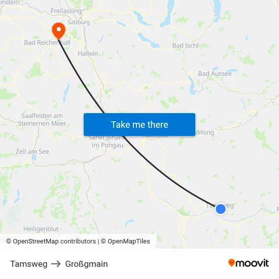 Tamsweg to Großgmain map
