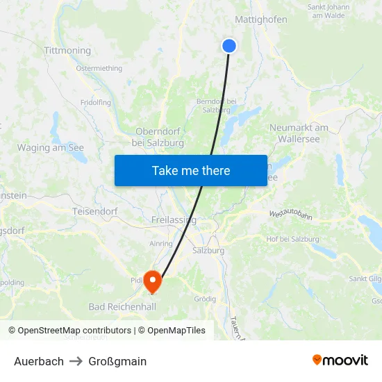 Auerbach to Großgmain map