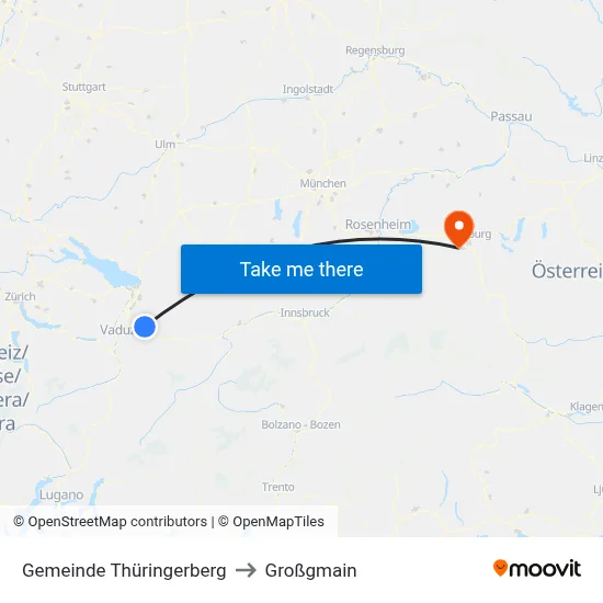 Gemeinde Thüringerberg to Großgmain map