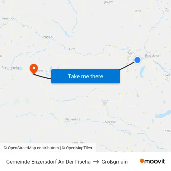 Gemeinde Enzersdorf An Der Fischa to Großgmain map