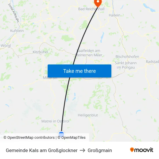 Gemeinde Kals am Großglockner to Großgmain map