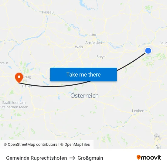 Gemeinde Ruprechtshofen to Großgmain map
