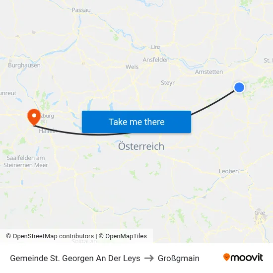 Gemeinde St. Georgen An Der Leys to Großgmain map