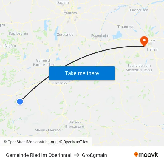 Gemeinde Ried Im Oberinntal to Großgmain map