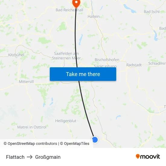 Flattach to Großgmain map