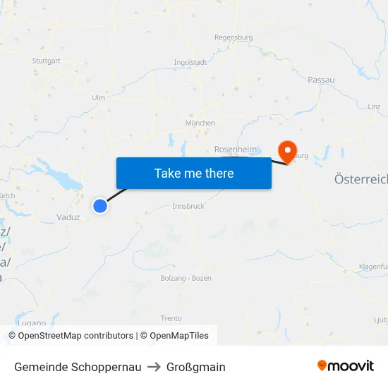 Gemeinde Schoppernau to Großgmain map