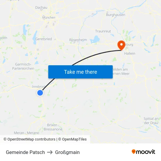 Gemeinde Patsch to Großgmain map
