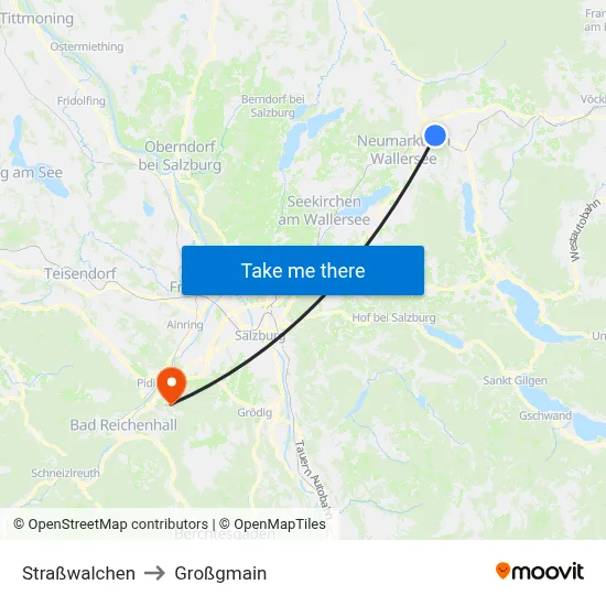 Straßwalchen to Großgmain map