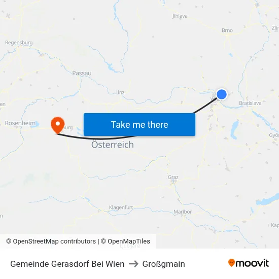 Gemeinde Gerasdorf Bei Wien to Großgmain map