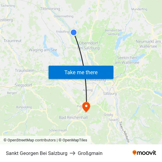 Sankt Georgen Bei Salzburg to Großgmain map