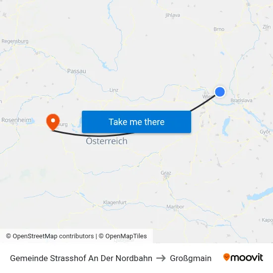 Gemeinde Strasshof An Der Nordbahn to Großgmain map
