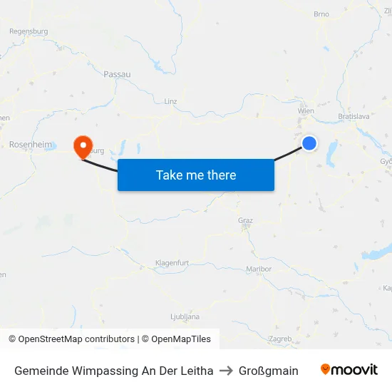 Gemeinde Wimpassing An Der Leitha to Großgmain map