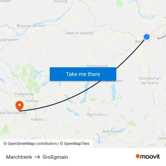 Marchtrenk to Großgmain map