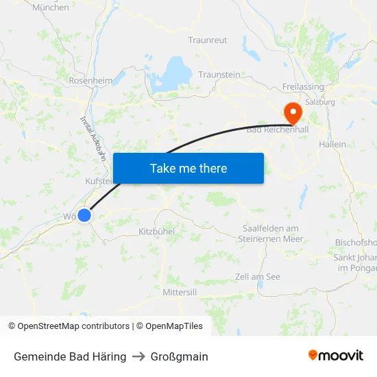 Gemeinde Bad Häring to Großgmain map