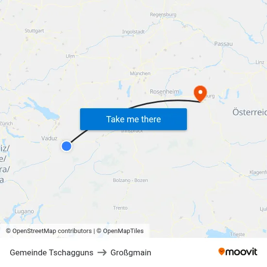 Gemeinde Tschagguns to Großgmain map