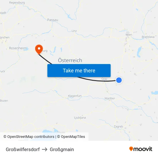 Großwilfersdorf to Großgmain map
