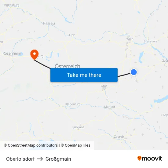 Oberloisdorf to Großgmain map