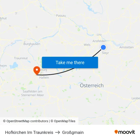 Hofkirchen Im Traunkreis to Großgmain map