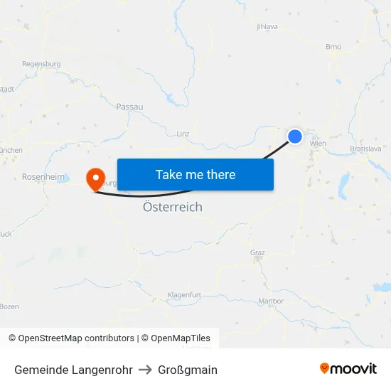 Gemeinde Langenrohr to Großgmain map