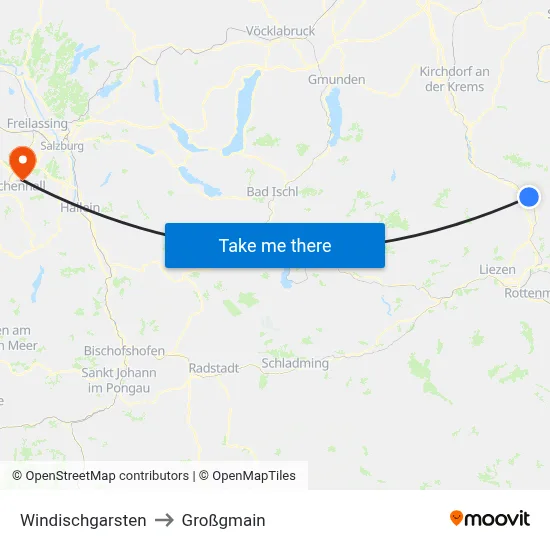 Windischgarsten to Großgmain map