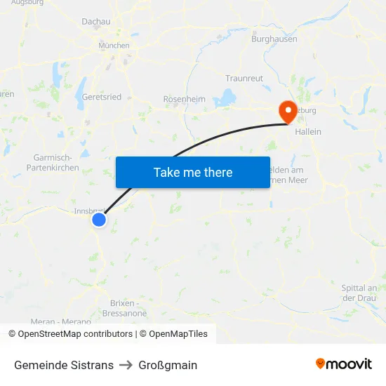 Gemeinde Sistrans to Großgmain map