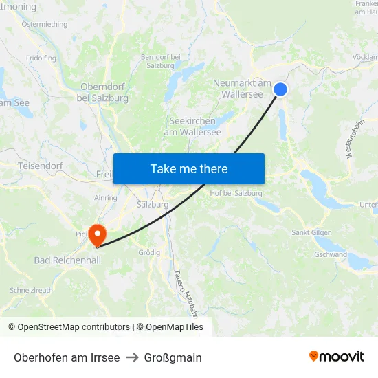 Oberhofen am Irrsee to Großgmain map