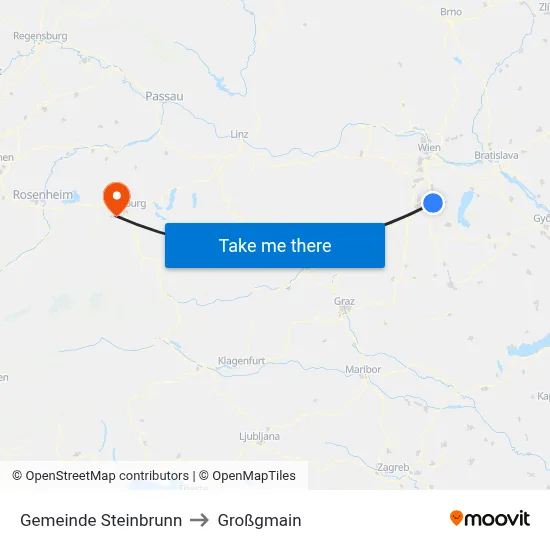 Gemeinde Steinbrunn to Großgmain map