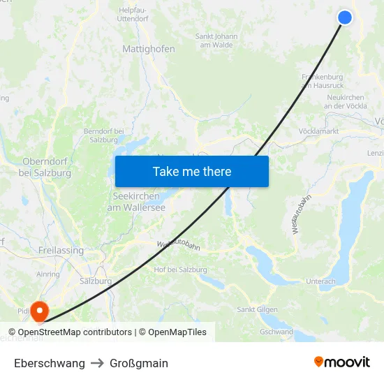 Eberschwang to Großgmain map