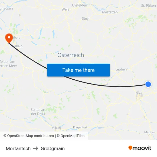 Mortantsch to Großgmain map
