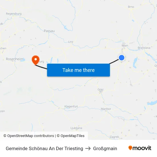 Gemeinde Schönau An Der Triesting to Großgmain map