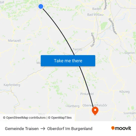 Gemeinde Traisen to Oberdorf Im Burgenland map