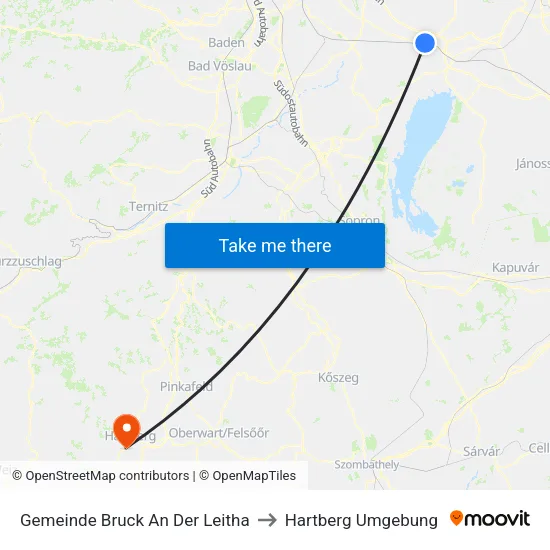 Gemeinde Bruck An Der Leitha to Hartberg Umgebung map