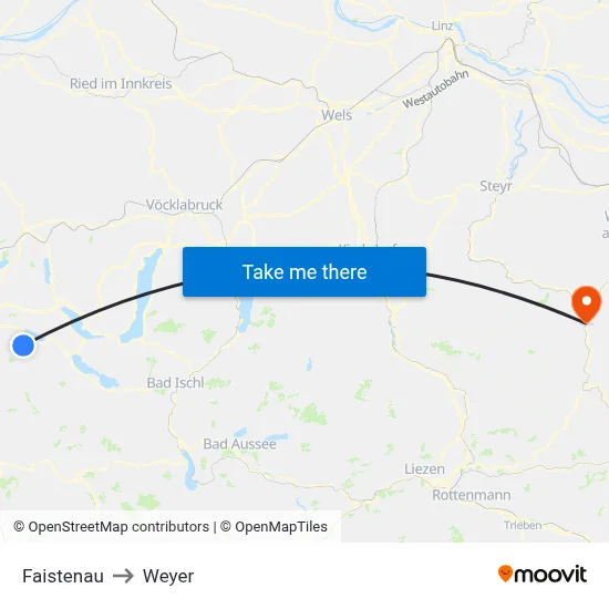 Faistenau to Weyer map