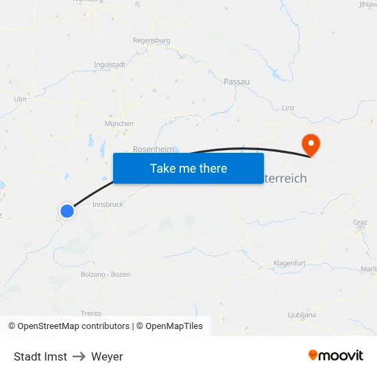Stadt Imst to Weyer map