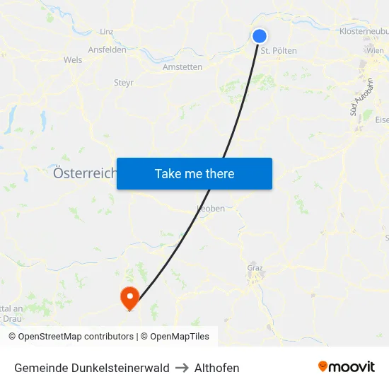 Gemeinde Dunkelsteinerwald to Althofen map