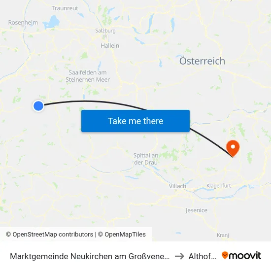 Marktgemeinde Neukirchen am Großvenediger to Althofen map
