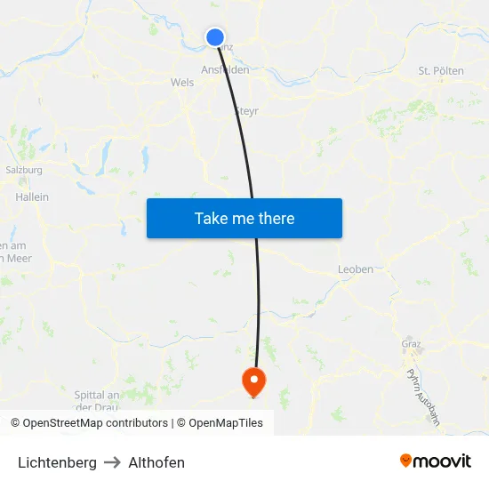 Lichtenberg to Althofen map